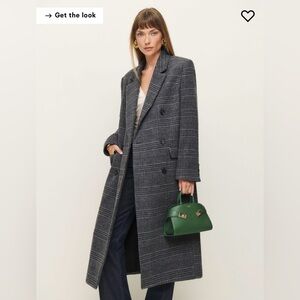 Reformation Lucas Coat (Charcoal Plaid)